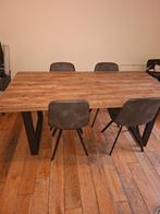 Eettafelset met 6 stoelen te koop, Huis en Inrichting, Tafels | Eettafels, Ophalen, Industrieëel- moderne stijl, 50 tot 100 cm