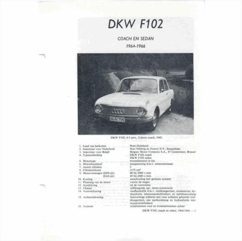 DKW F102 Vraagbaak losbladig 1964-1966 #4 Nederlands, Livres, Autos | Livres, Utilisé, Enlèvement ou Envoi