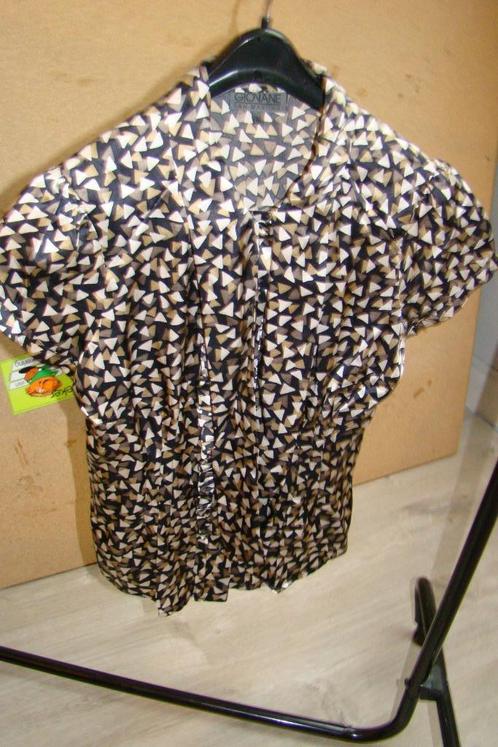 zijden hemdbloes korte mouw , GIONANE SAN MARTINO , maat 36, Kleding | Dames, Blouses en Tunieken, Zo goed als nieuw, Maat 36 (S)