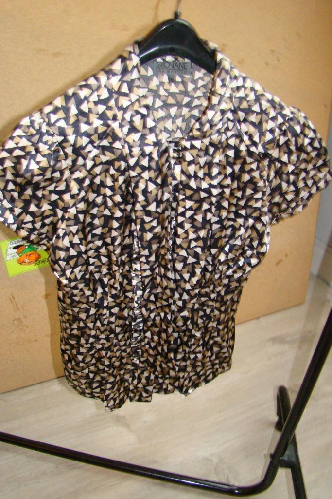 zijden hemdbloes korte mouw , GIONANE SAN MARTINO , maat 36, Kleding | Dames, Blouses en Tunieken, Zo goed als nieuw, Maat 36 (S)