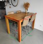Teak bartafel houten eettafel teakhout tafel recycled oud, Ophalen, 100 tot 150 cm, 50 tot 100 cm, Zo goed als nieuw