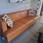 Lederen driezit cognac kleur, Huis en Inrichting, Ophalen, Gebruikt, Leer