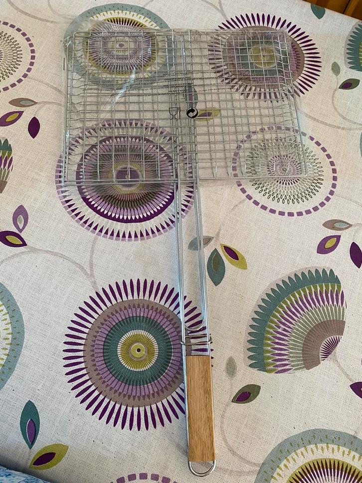 Rechthoekige dubbele barbecuegrill — 30 x 39 cm, Tuin en Terras, Barbecue-accessoires, Ophalen of Verzenden