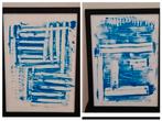2 unieke schilderijen van 21×29,7 cm 55€ per lijst, Ophalen