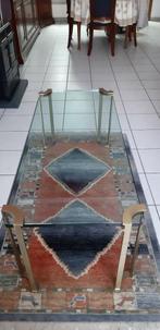 Salon tafel in glas, Huis en Inrichting, Tafels | Salontafels, Ophalen, Zo goed als nieuw, Glas