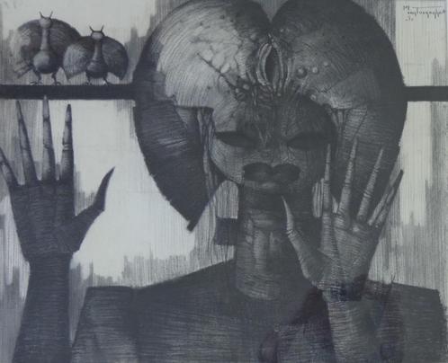 JEF VAN TUERENHOUT / KONINGIN / ORIGINEEL WERK / 82x94cm KAD, Antiek en Kunst, Kunst | Schilderijen | Modern, Ophalen