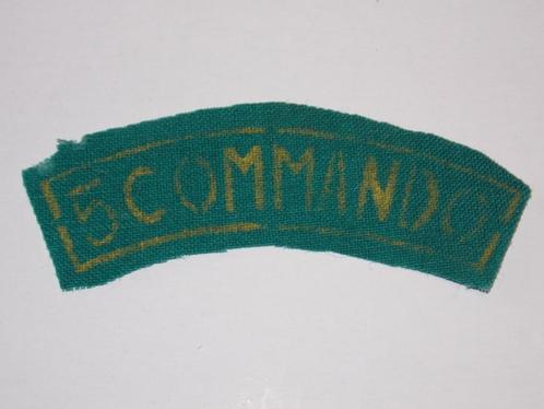 5th commando shoulder title (huurlingen), Verzamelen, Militaria | Algemeen, Landmacht, Embleem of Badge, Ophalen of Verzenden
