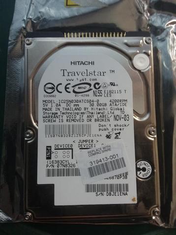 Harde schijf 3 1/2' Hitachi Travelstar IDE 30gb  beschikbaar voor biedingen