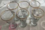 6 verres à bière Carlsberg 33cl, logo vert, bordure dorée, Ophalen, Zo goed als nieuw, Bierglas