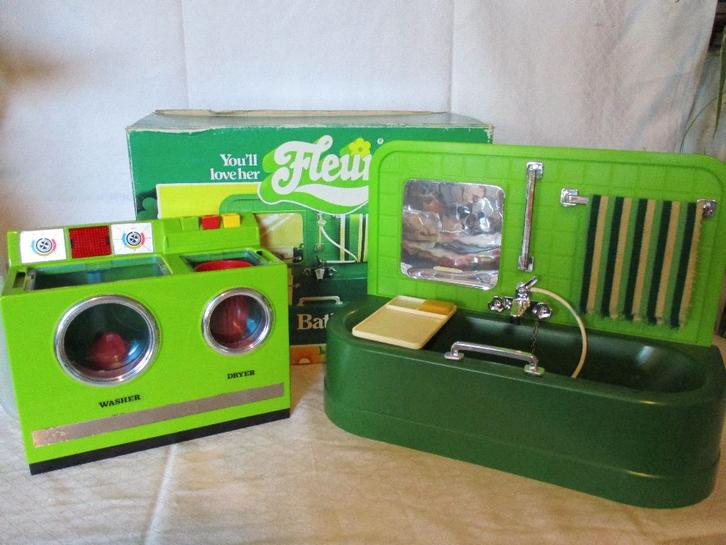 (👉ﾟヮﾟ)👉 Vintage Fleur Bad 2380 & Wasmachine 7813 ., Enfants & Bébés, Jouets | Maisons de poupées, Utilisé, Accessoires, Envoi