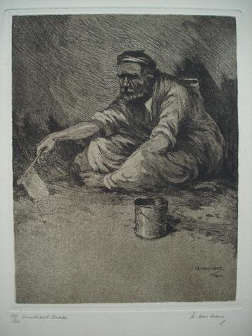 1923 Mendiant Arabe  Isidoor Van Mens ORIENT ets droge naald beschikbaar voor biedingen