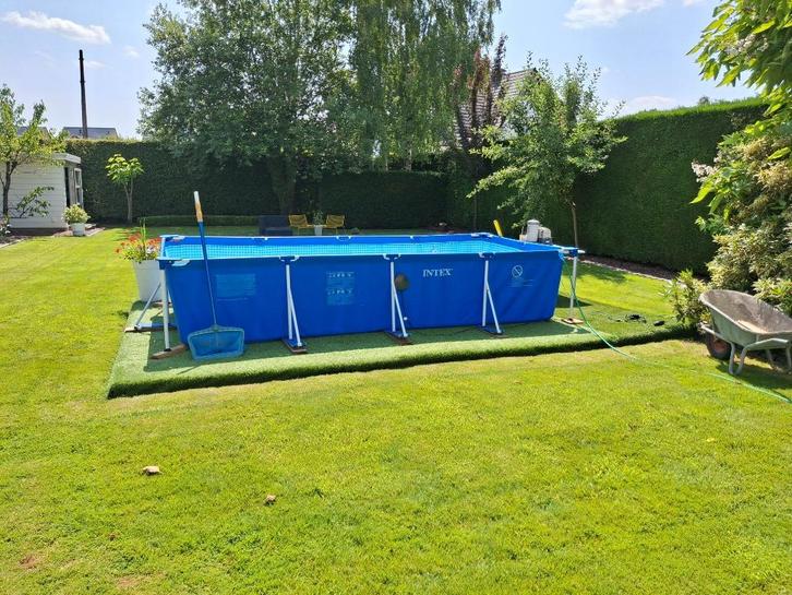 Zwembad met warmte- en filterpomp., Tuin en Terras, Zwembaden, Gebruikt, Opzetzwembad, 80 tot 120 cm, 400 cm of meer, 200 tot 300 cm