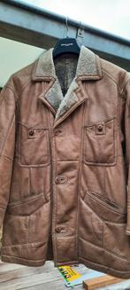 Bruine lederen heren jas, Kleding | Heren, Jassen | Winter, Ophalen of Verzenden, Zo goed als nieuw, Maat 46 (S) of kleiner