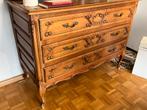 Commode vintage en parquet merisier de style Louis XV., Maison & Meubles, Enlèvement, Utilisé, Cerisier