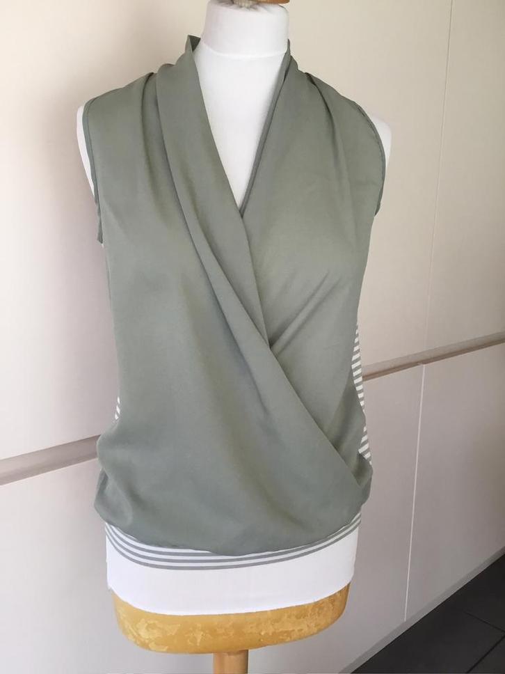 Terre Bleue topje maat 36, Kleding | Dames, Topjes, Zo goed als nieuw, Maat 36 (S), Groen, Zonder mouw, Ophalen of Verzenden