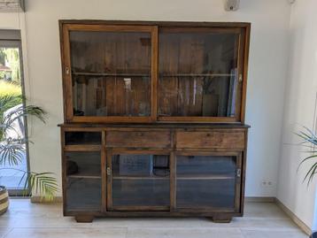 Vitrinekast in massief oud teakhout uit Indonesië, uniek! beschikbaar voor biedingen