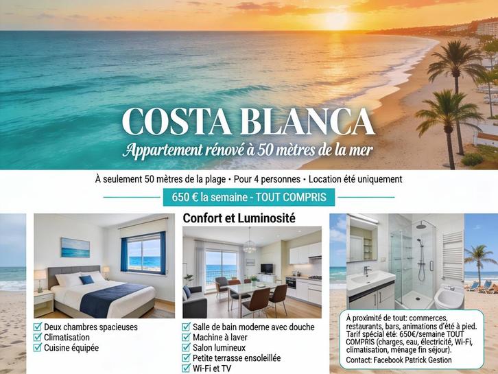 Appartement à louer espagne  *** ETE - TORREVIEJA - MER ****, Vakantie, Vakantiehuizen | Spanje, Costa Blanca, Appartement, Stad