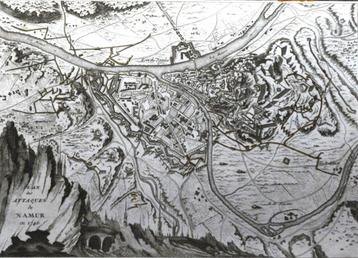 Kaart van Namur / Namen uit 1746 (originele gravure) beschikbaar voor biedingen