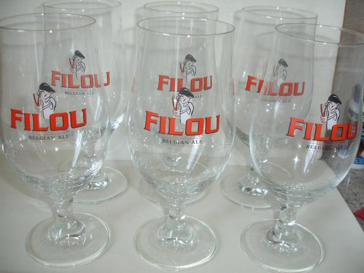 Bierglas Filou, Belgian Ale, 33cl, brij. Vanhonsebrouck, Verzamelen, Biermerken, Zo goed als nieuw, Glas of Glazen, Overige merken