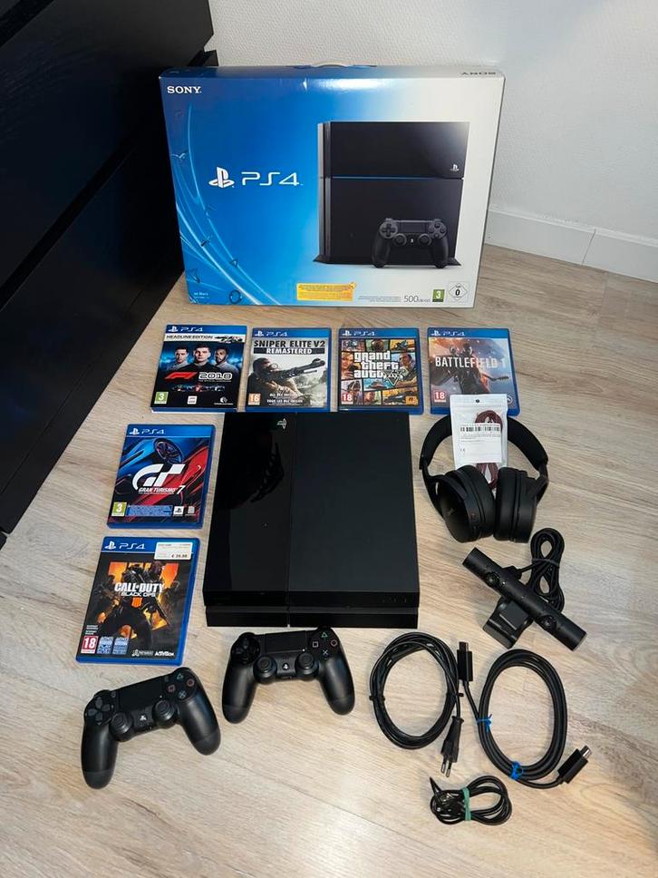 ps4 nieuwstaat + accessoires (versie 12.00), Games en Spelcomputers, Spelcomputers | Sony PlayStation 4, Zo goed als nieuw, Original