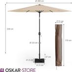 Parasol Oskar (nieuw), Comme neuf, 2 à 3 mètres, Enlèvement, Base de parasol