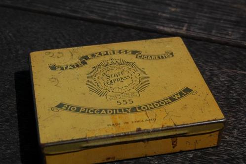 Ancienne boite en tôle de cigarettes - State Express, Collections, Articles de fumeurs, Briquets & Boîtes d'allumettes, Utilisé