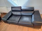 Zwarte lederen salon, Ophalen, Gebruikt, Overige maten, Leer