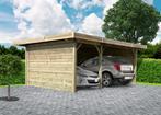 Tuinhuis-Blokhut carport combinatie (S7757): 5064 x 7064mm, Nieuw, Goedkooptuinhuis, Carport, garage, houten overkapping, SOlid