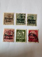 Lot 6 oude Duitse postzegels waaronder 4 Belgische WO1, Ophalen of Verzenden