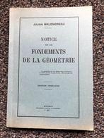 Notice Sur Les Fondements De La Géometrie, Edition Complète,, Livres, Comme neuf, Malengreau, Autres sciences, Enlèvement ou Envoi