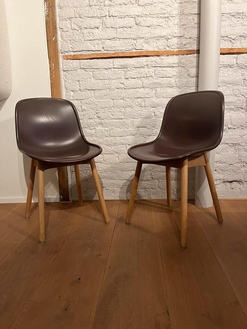HAY Neu 13 Bordeaux - 3 stoelen, Huis en Inrichting, Stoelen, Gebruikt, Eén, Kunststof, Bruin, Ophalen