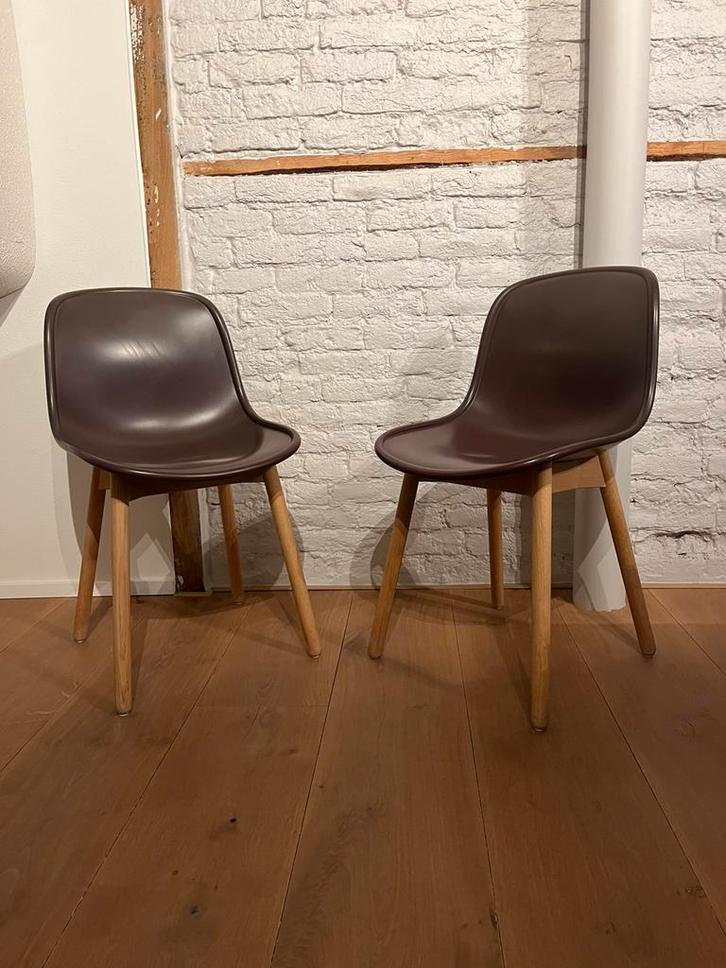 HAY Neu 13 Bordeaux - 3 stoelen, Huis en Inrichting, Stoelen, Gebruikt, Eén, Kunststof, Bruin, Ophalen