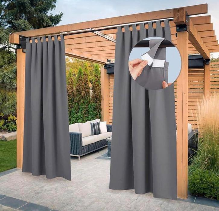 Set gordijnen voor buiten waterdicht klittenband 132 x 243cm, Tuin en Terras, Overkappingen, Nieuw, Ophalen of Verzenden