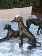 3 windhonden beeldjes whippet greyhound brons, Antiek en Kunst, Ophalen of Verzenden