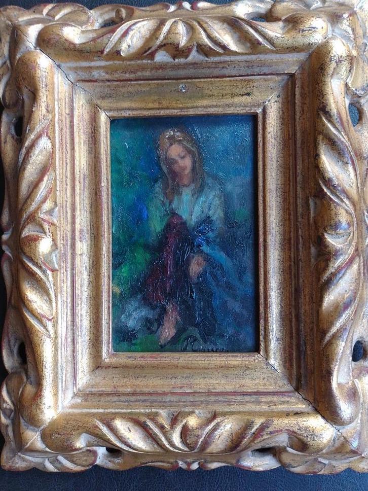 Pendanten   Zittende Vrouw     Gesigneerd, Antiek en Kunst, Kunst | Schilderijen | Klassiek, Verzenden