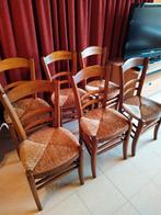 superstevige houten stoel met rieten zitting, Huis en Inrichting, Ophalen, Gebruikt, Bruin, Hout