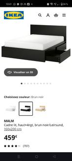 Cadre de lit MALM Ikea, Enlèvement, Utilisé, 200 cm, Bois