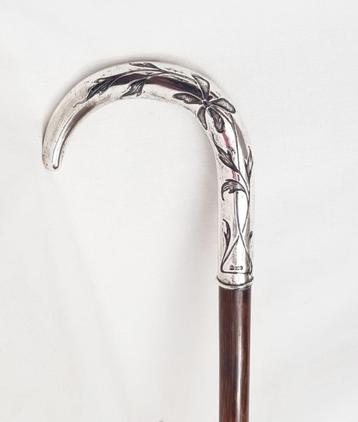 Wandelstok Art Nouveau zilver . beschikbaar voor biedingen