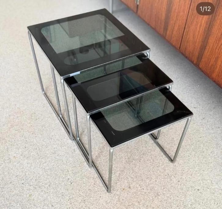 Side tables, nesting tables, bijzettafels, Antiek en Kunst, Antiek | Meubels | Tafels, Ophalen of Verzenden