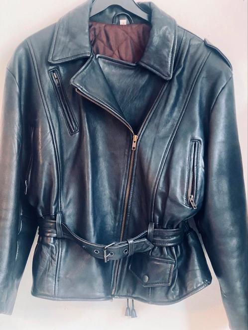 Vintage lederen biker jacket (S/M), Kleding | Dames, Jassen | Zomer, Ophalen of Verzenden