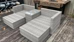Lounge set wit buiten inclusief kussens & opbergbox, Ophalen, Rotan, 3 zitplaatsen, Bank