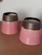 keramieken bloempotten  roze en bruin 2 stuks, Ophalen