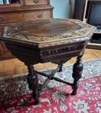 Antieke octagonale/achthoekige, eiken, gesculpteerde tafel, Ophalen