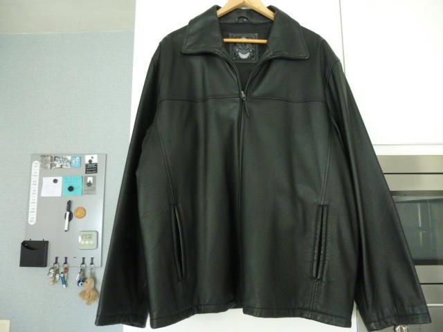 Mooie zwarte lederen jas., Kleding | Heren, Jassen | Winter, Gedragen, Zwart, Ophalen of Verzenden
