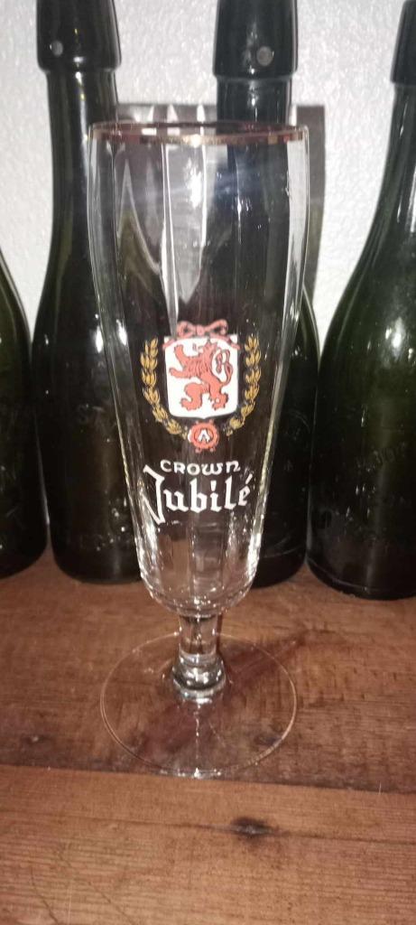 Brouwerij bierglas fluit Jubilee Crown Alken, Verzamelen, Biermerken, Gebruikt, Glas of Glazen, Overige merken, Ophalen of Verzenden