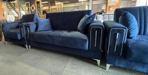 Slaapbank Gio 3+2+1 Nu €899,-Direct meenemen, Huis en Inrichting, Slaapkamer | Slaapbanken, Nieuw, Tweepersoons, Blauw, Ophalen of Verzenden