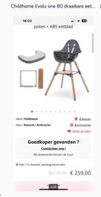 Childhome Evolu one 80 draaibare eetstoel VOLLEDIGE set, Kinderen en Baby's, Kinderstoelen, Ophalen, Zo goed als nieuw, Meegroeistoel