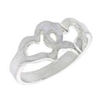 Hartjes 925 sterling zilveren kinderring - OP=OP!, Ophalen of Verzenden, Nieuw, Zilver, Ring