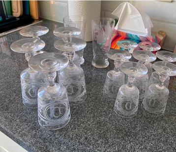 Verres en Cristal  16  au total, Enlèvement, Comme neuf