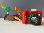 Houten trekspeeltje en caleidoscoop, Ophalen, Gebruikt, Duw- of Trekspeelgoed